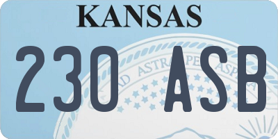 KS license plate 230ASB