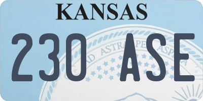 KS license plate 230ASE