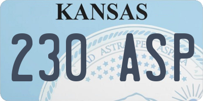 KS license plate 230ASP