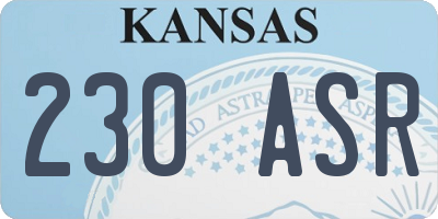 KS license plate 230ASR