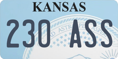 KS license plate 230ASS