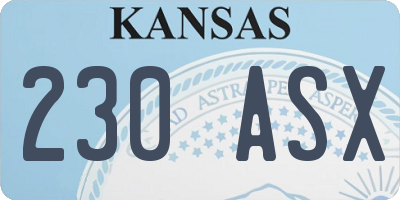 KS license plate 230ASX