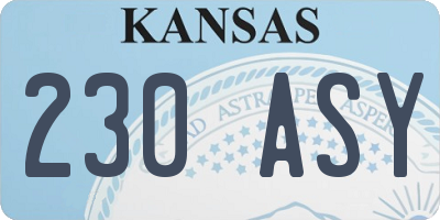 KS license plate 230ASY