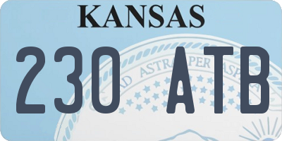 KS license plate 230ATB