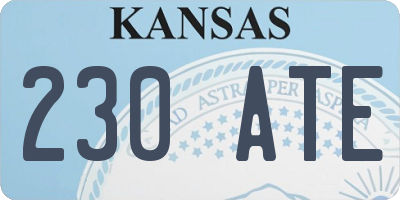 KS license plate 230ATE