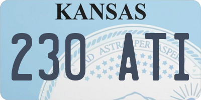 KS license plate 230ATI