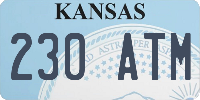 KS license plate 230ATM