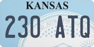 KS license plate 230ATQ