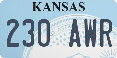 KS license plate 230AWR