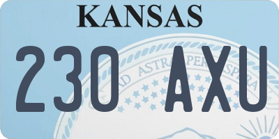KS license plate 230AXU