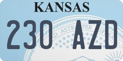 KS license plate 230AZD