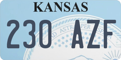KS license plate 230AZF