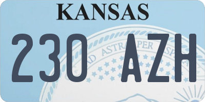 KS license plate 230AZH