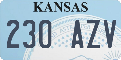 KS license plate 230AZV