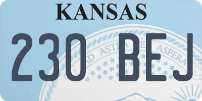 KS license plate 230BEJ