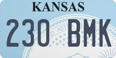 KS license plate 230BMK