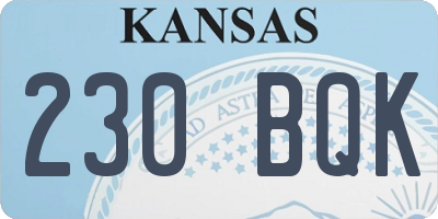 KS license plate 230BQK
