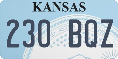 KS license plate 230BQZ