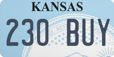 KS license plate 230BUY