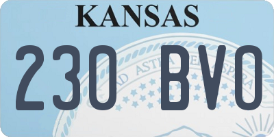 KS license plate 230BVO