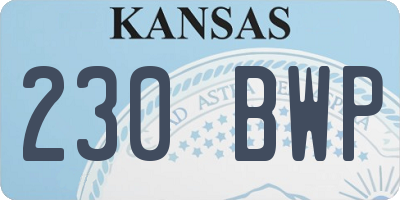 KS license plate 230BWP