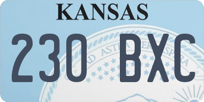 KS license plate 230BXC