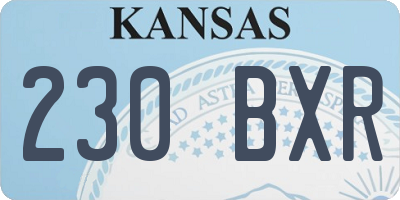 KS license plate 230BXR