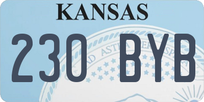KS license plate 230BYB