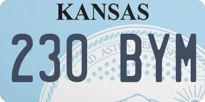 KS license plate 230BYM