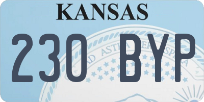 KS license plate 230BYP