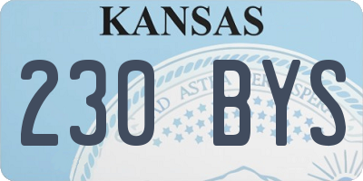 KS license plate 230BYS