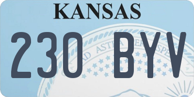 KS license plate 230BYV