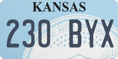 KS license plate 230BYX