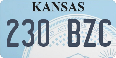 KS license plate 230BZC