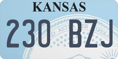 KS license plate 230BZJ