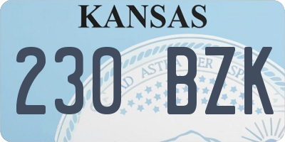 KS license plate 230BZK