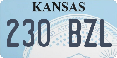 KS license plate 230BZL