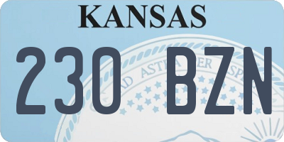 KS license plate 230BZN