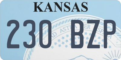 KS license plate 230BZP