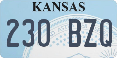 KS license plate 230BZQ