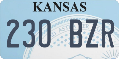 KS license plate 230BZR