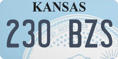 KS license plate 230BZS