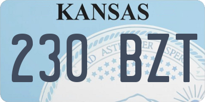 KS license plate 230BZT