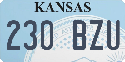 KS license plate 230BZU