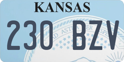 KS license plate 230BZV
