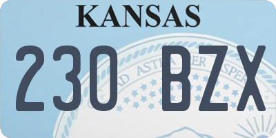 KS license plate 230BZX