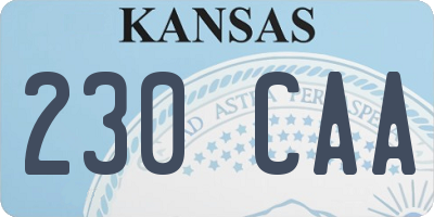KS license plate 230CAA