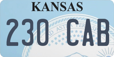 KS license plate 230CAB