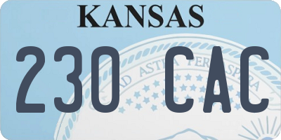 KS license plate 230CAC