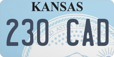 KS license plate 230CAD